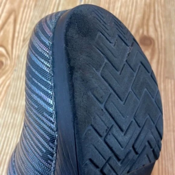 DANSKO Black & Silver Metallic Stripe Clogs 37 SB2 - Picture 8 of 9